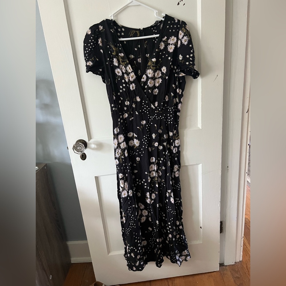 Madewell Floral Black Dress